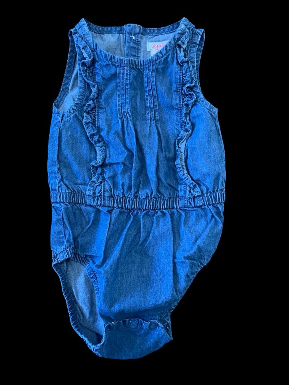 🌻10/$25 - Blue Chambray Romper w/ Pleat & Ruffle Details